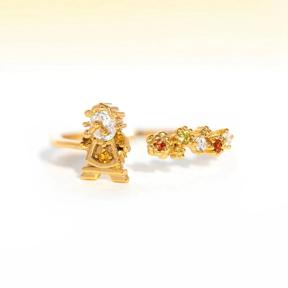 Colorful Zircon Flower Ring