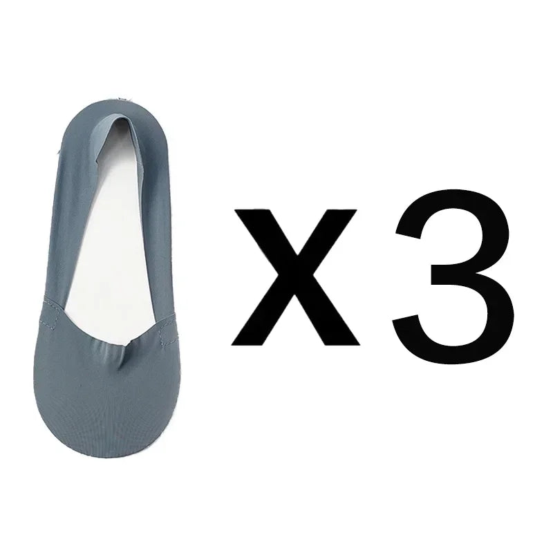 3 Pairs Thin Cotton Bottom Invisible Short Socks