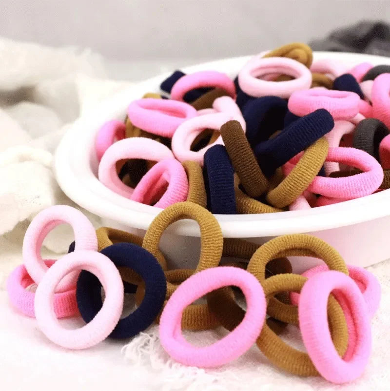 100/200PCS Colorful Nylon Elastic Hair Bands