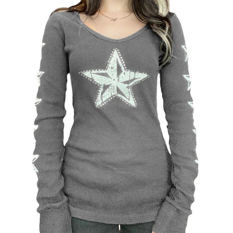 Retro Gothic Graphic Print T-shirts