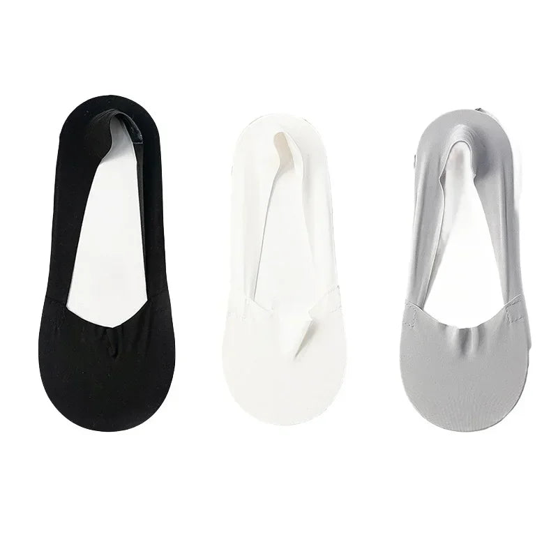 3 Pairs Thin Cotton Bottom Invisible Short Socks