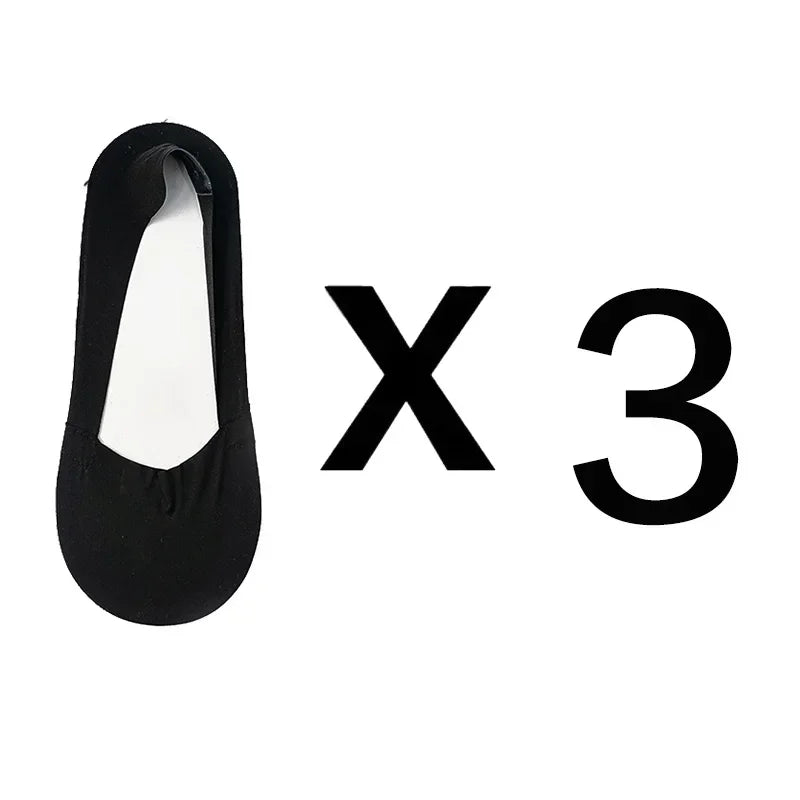 3 Pairs Thin Cotton Bottom Invisible Short Socks