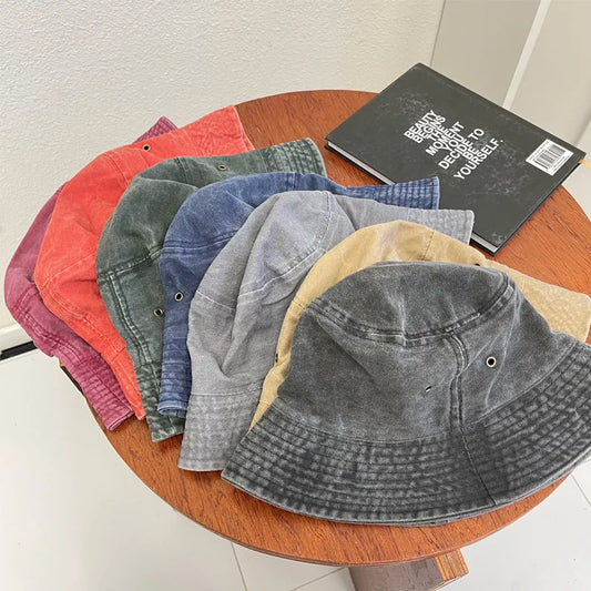 Washed Denim Bucket Hats