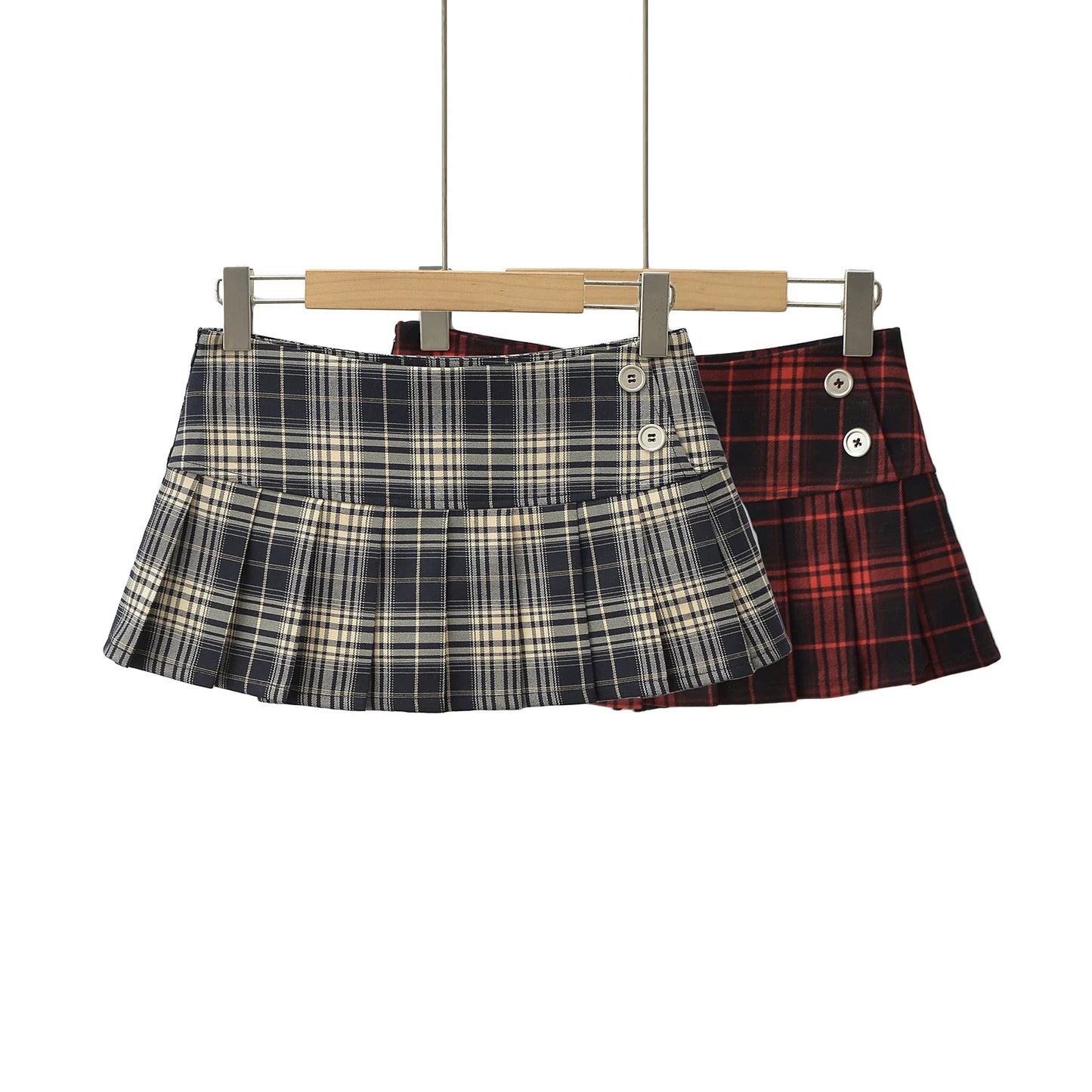 Korean Style Plaid Mini Skirts