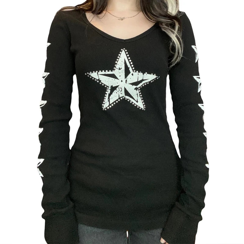 Retro Gothic Graphic Print T-shirts