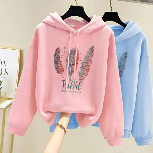 Feather Printed Hoodies