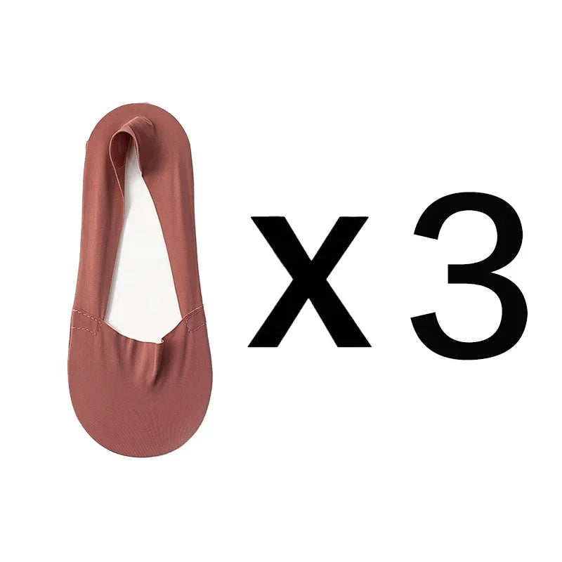 3 Pairs Thin Cotton Bottom Invisible Short Socks