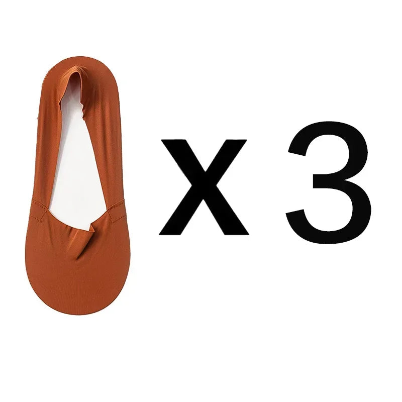 3 Pairs Thin Cotton Bottom Invisible Short Socks