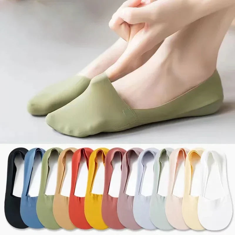 3 Pairs Thin Cotton Bottom Invisible Short Socks