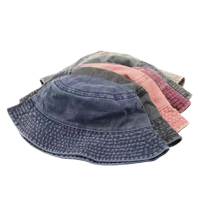 Washed Denim Bucket Hats