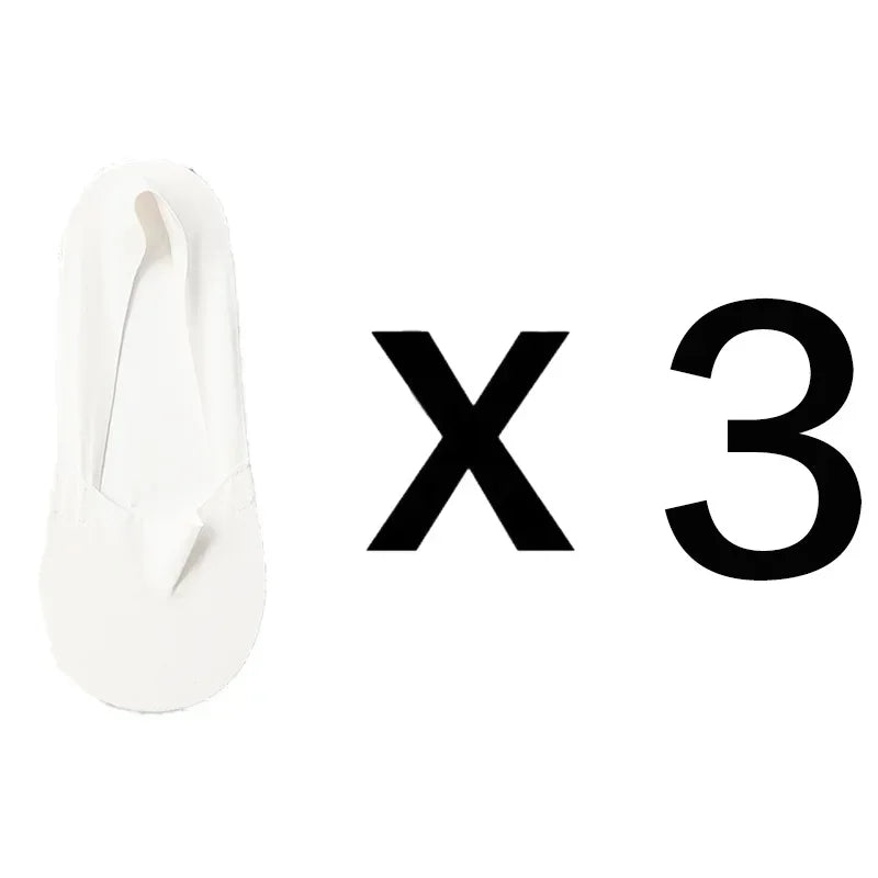 3 Pairs Thin Cotton Bottom Invisible Short Socks