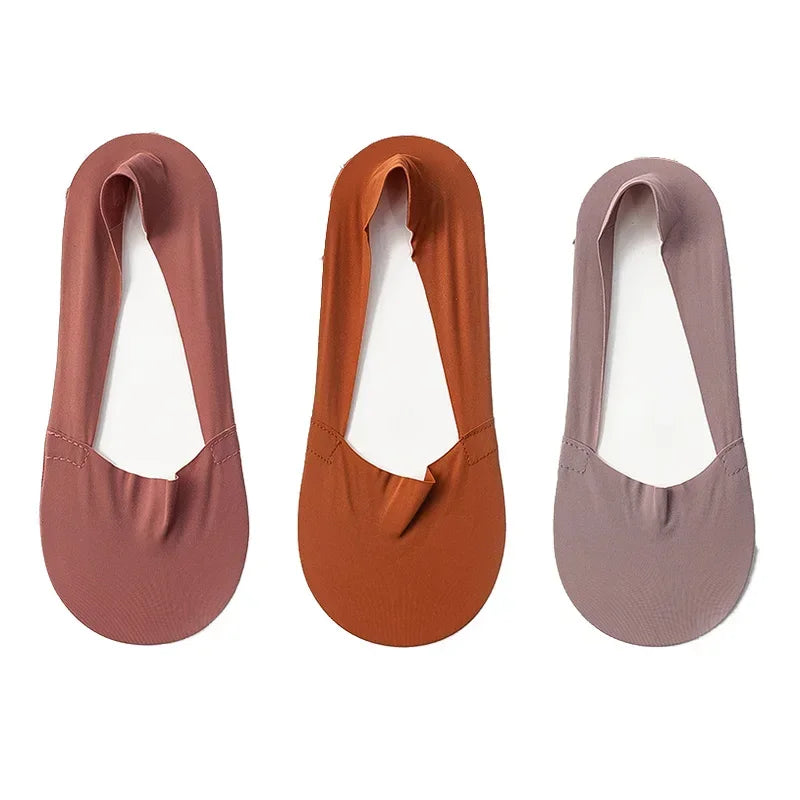 3 Pairs Thin Cotton Bottom Invisible Short Socks