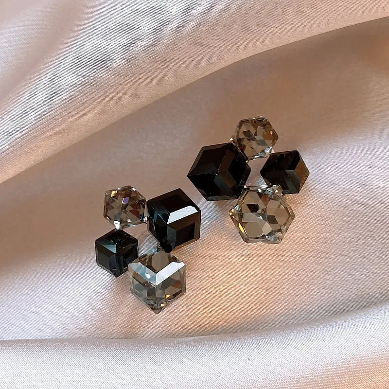 Fantastic Colorful Crystal Square Earrings