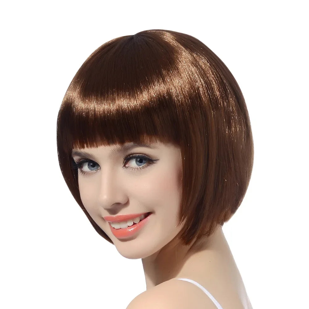 10"Bob Synthetic Wig With Bangs