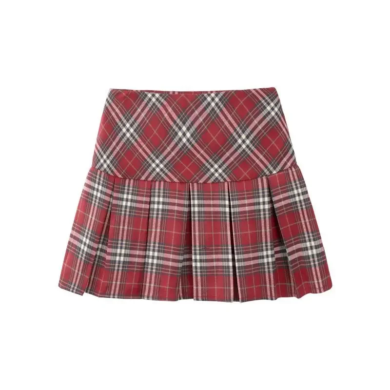 Korean Style Plaid Mini Skirts