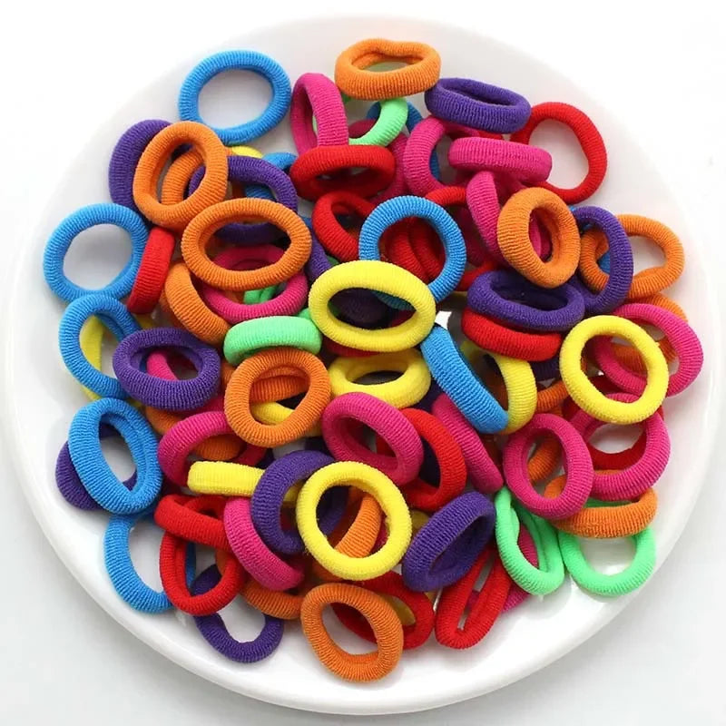 100/200PCS Colorful Nylon Elastic Hair Bands