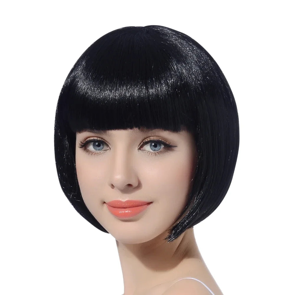 10"Bob Synthetic Wig With Bangs