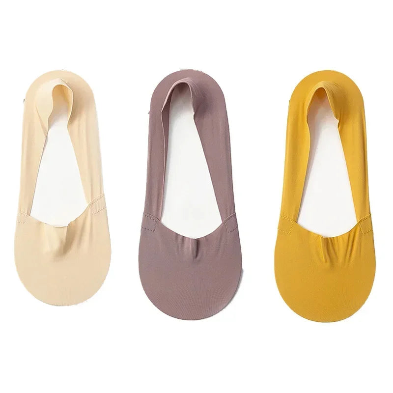 3 Pairs Thin Cotton Bottom Invisible Short Socks