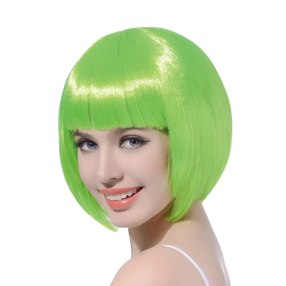 10"Bob Synthetic Wig With Bangs