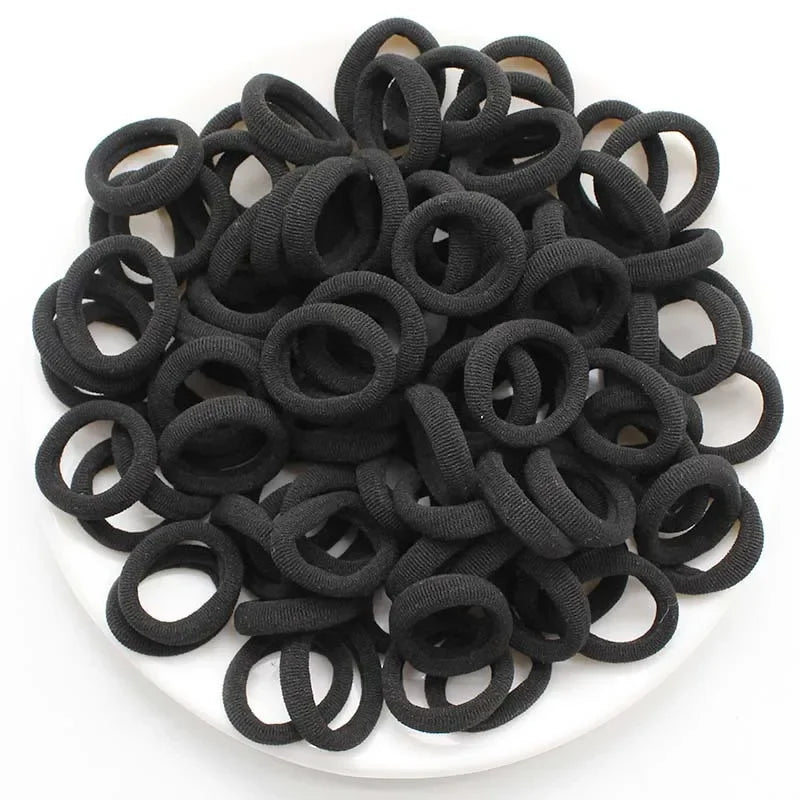 100/200PCS Colorful Nylon Elastic Hair Bands