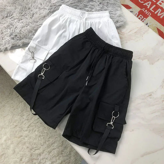 Black & White Summer Cargo Shorts